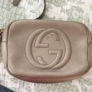 Gucci Gold Leather Crossbody Bag